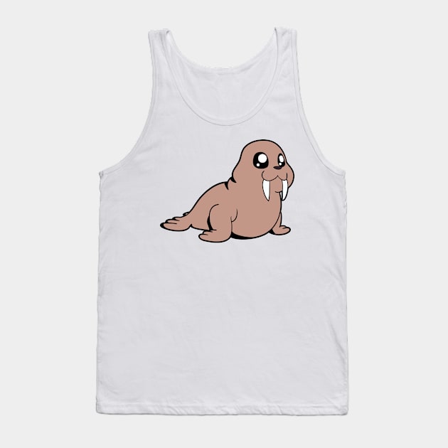 Kawaii walrus Tank Top by Modern Medieval Design